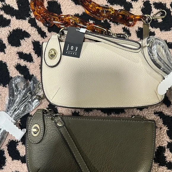 Joy Susan Cream and Olive Clutch Set - Picture 2 of 9